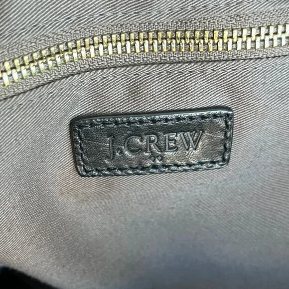 J. Crew Brompton Pebbled Leather Bag Black Shoulder Crossbody Boho - Picture 2 of 11